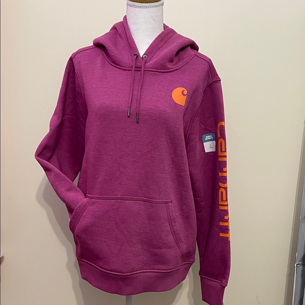 NWT Carhartt Women's Magenta Hooded  Sweatshirt